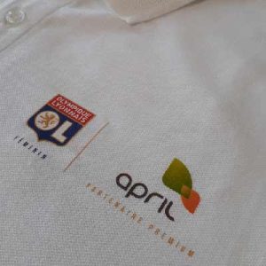 Polo logo personnalisé pour homme avec impression textile