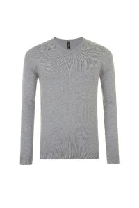 Pull gris pour homme avec col V