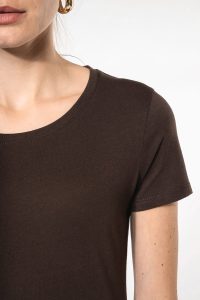 T-shirt femme en coton bio avec col rond
