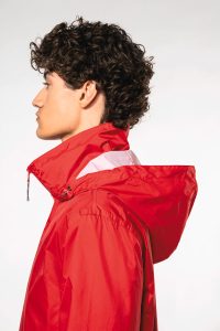 Vue de côté du coupe-vent personnalisable en polyamide AUSTER